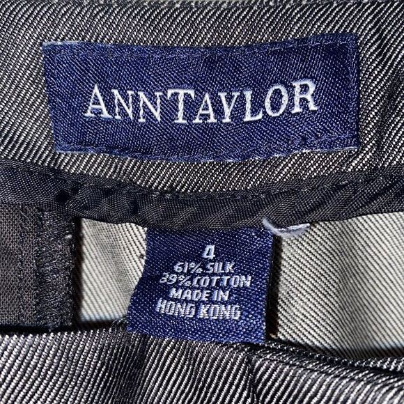 ANN TAYLOR ANKLE GREY SILK/COTTON PANTS SZ 4 - Picture 10 of 12